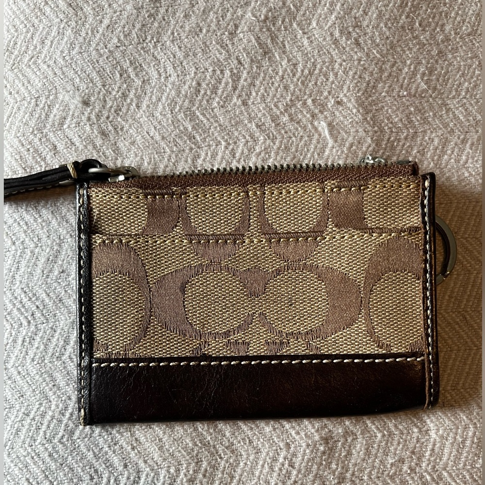 Coach Mini Skinny Big C zip wallet ID case